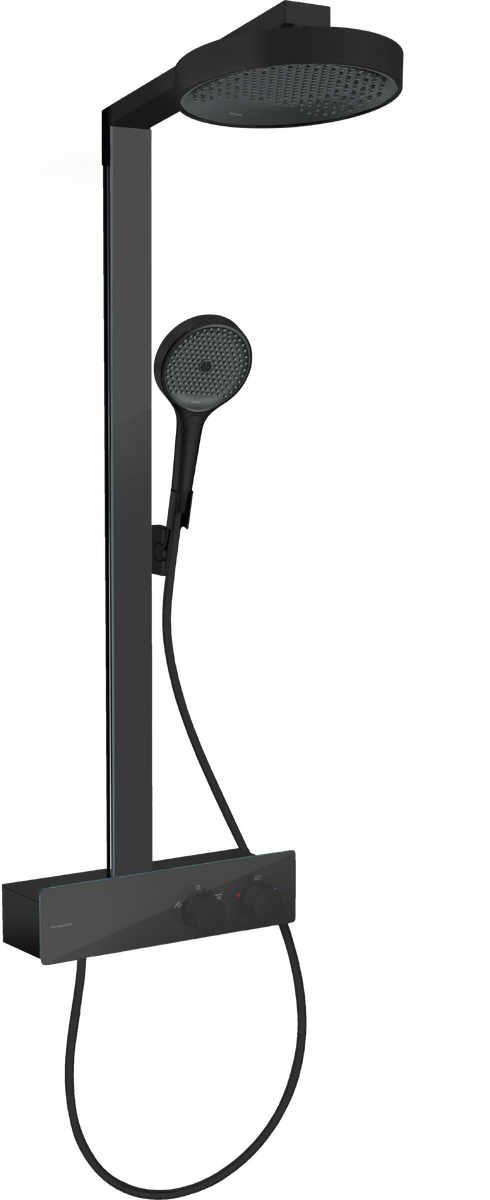 Hansgrohe Rainfinity Shower 250 1jet Overhead with Bar Shower - Matt Black - 28742670