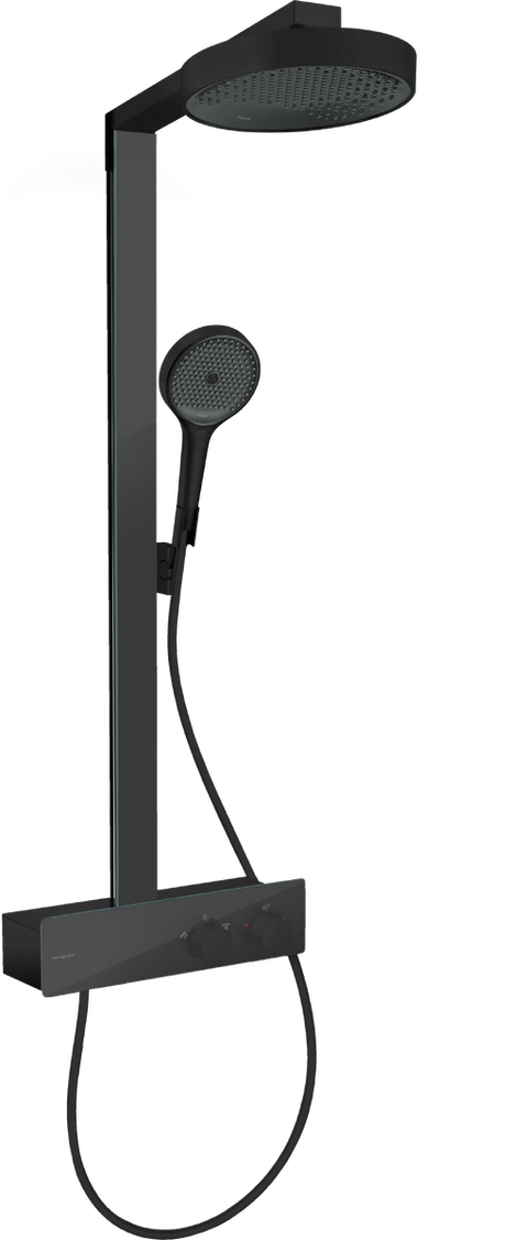 Hansgrohe Rainfinity Shower 250 1jet Overhead with Bar Shower - Matt Black - 28742670