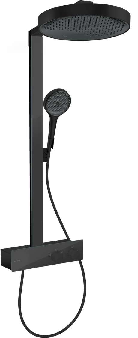 Hansgrohe Rainfinity Shower 360 1jet Overhead with Bar Shower - Matt Black - 26853670