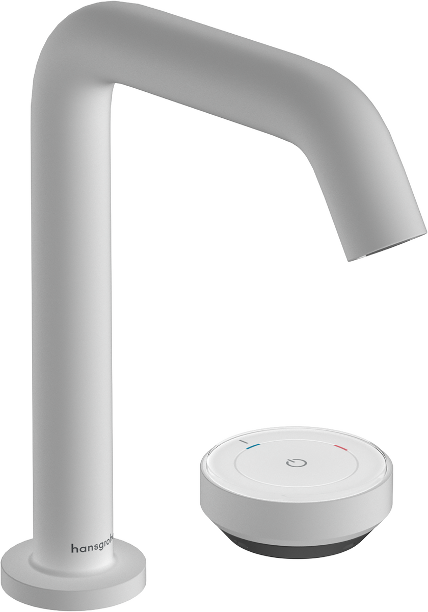 Hansgrohe Tecturis S 2-hole Basin Mixer 150 Coolstart Ecosmart+ With Waste Set - Matt White - 73353700