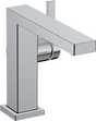 Hansgrohe Tecturis E Fine Coolstart Ecosmart+ chrome single lever basin mixer faucet with 110mm spout length.