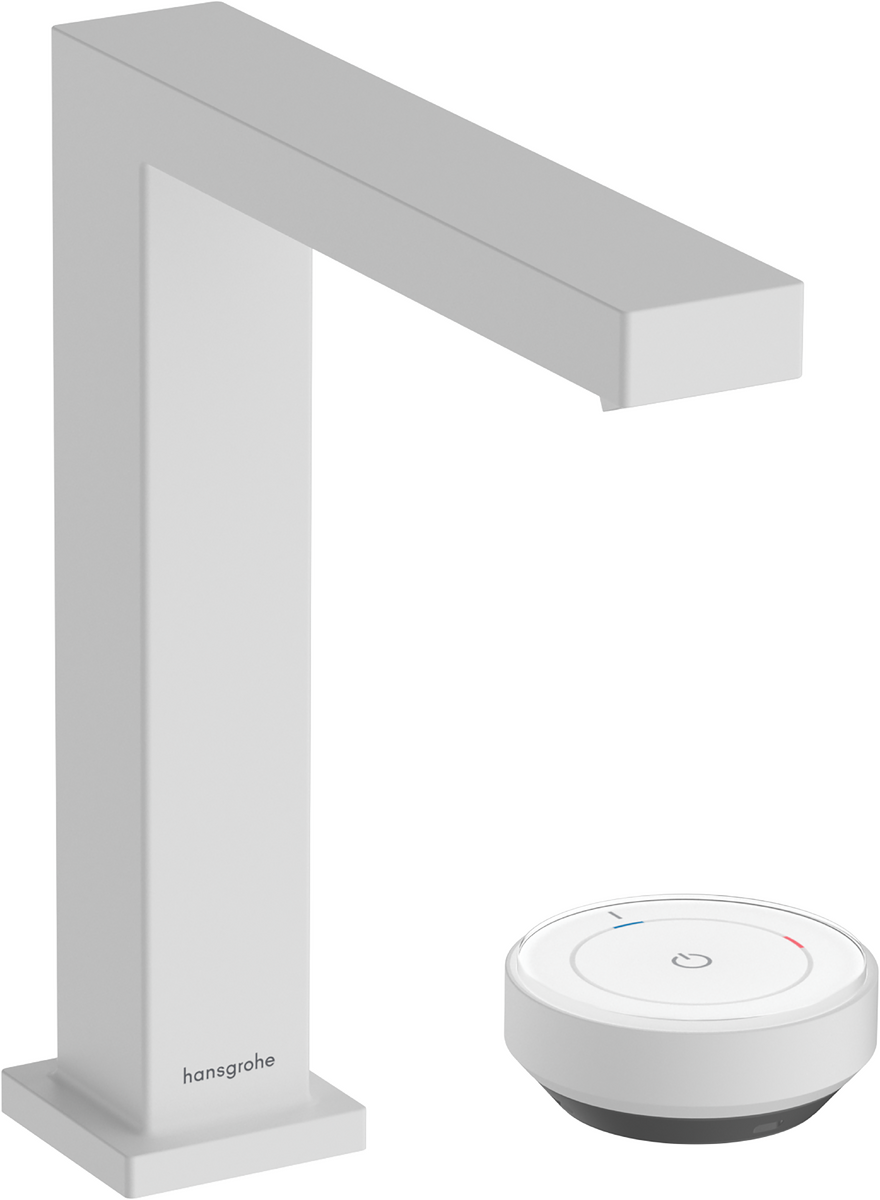 Hansgrohe Tecturis E 2-hole Basin Mixer 150 Coolstart Ecosmart+ With Waste Set - Matt White - 73053700