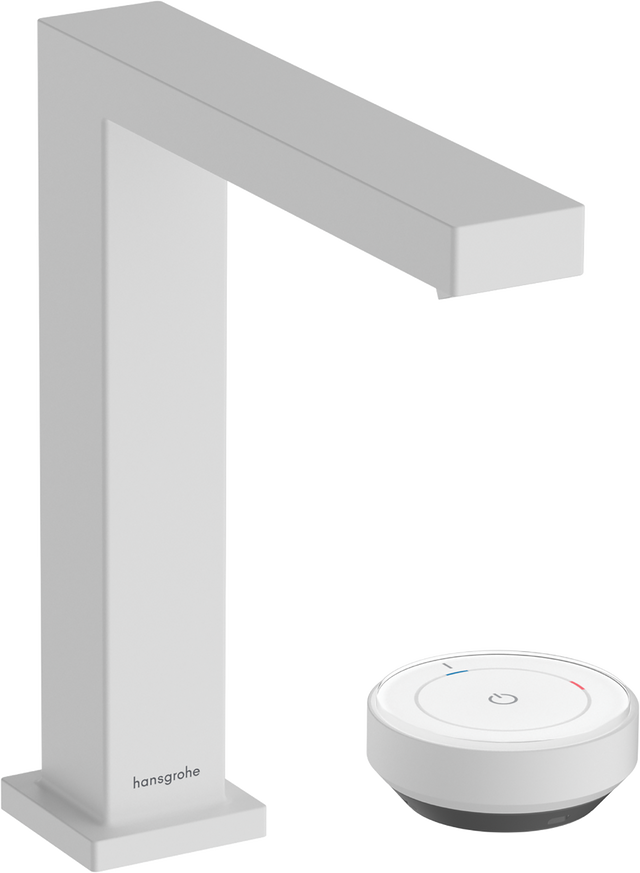 Hansgrohe Tecturis E 2-hole Basin Mixer 150 Coolstart Ecosmart+ With Waste Set - Matt White - 73053700