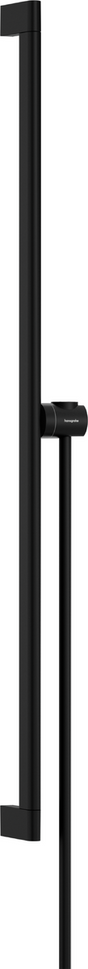 Hansgrohe Unica Shower Bar S Puro 90 Cm with Easy Slide Hand Shower Holder and Isiflex Shower Hose 160 Cm - Matt Black - 24405670