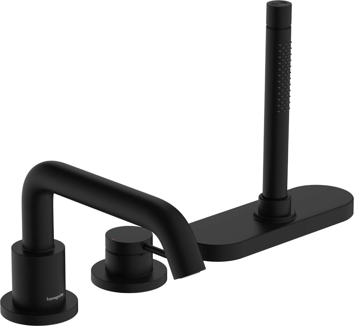 Hansgrohe Tecturis S 3-hole Rim-mounted Single Lever Bath Mixer - Matt Black - 73447670