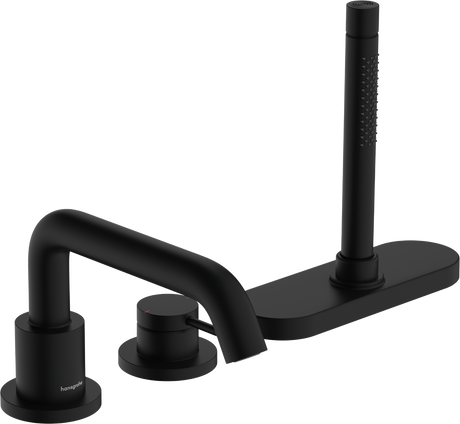 Hansgrohe Tecturis S 3-hole Rim-mounted Single Lever Bath Mixer - Matt Black - 73447670
