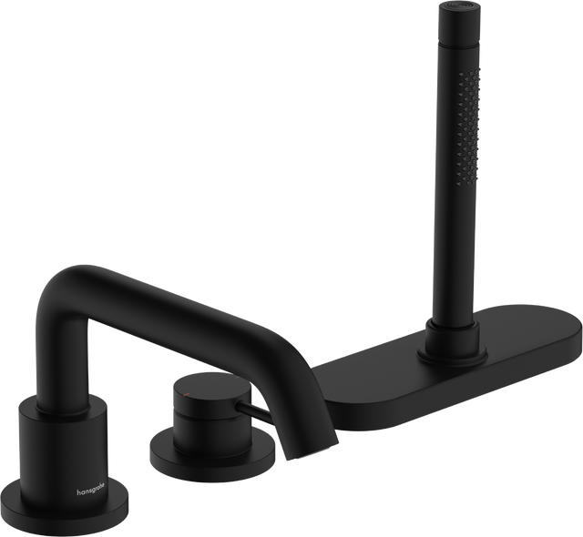 Hansgrohe Tecturis S 3-hole Rim-mounted Single Lever Bath Mixer - Matt Black - 73447670