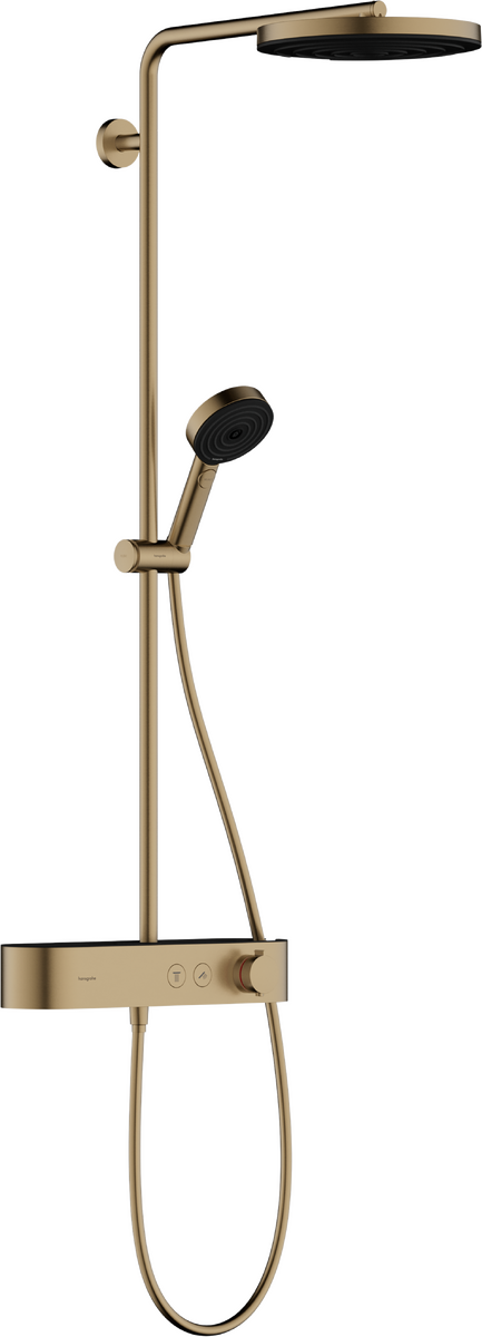 Hansgrohe Pulsify S Showerpipe 260 1jet Ecosmart with Showertablet Select 400 - Brushed Bronze - 24221140