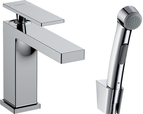 Hansgrohe Tecturis E Single Lever Basin Mixer 110 With Bidette Hand Shower - Chrome - 73210000
