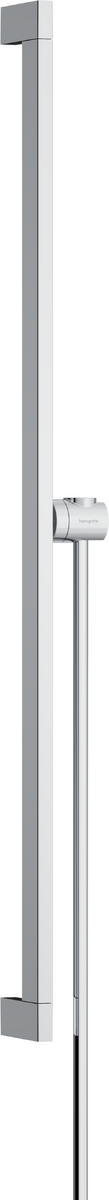 Hansgrohe Unica Shower Bar E Puro 90 Cm With Easy Slide Hand Shower Holder And Isiflex Shower Hose 160cm - Chrome - 24403000
