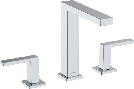 Hansgrohe Tecturis E 3-hole Basin Mixer 150 EcoSmart+ With Push-open Waste Set - Chrome - 73030000