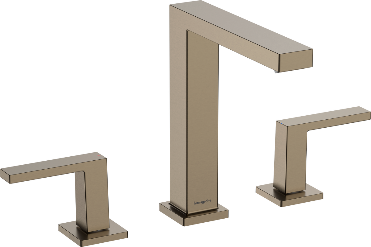 Hansgrohe Tecturis E 3-hole Basin Mixer 150 EcoSmart+ With Push-open Waste Set - Brushed Bronze - 73030140