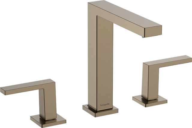 Hansgrohe Tecturis E 3-hole Basin Mixer 150 EcoSmart+ With Push-open Waste Set - Brushed Bronze - 73030140