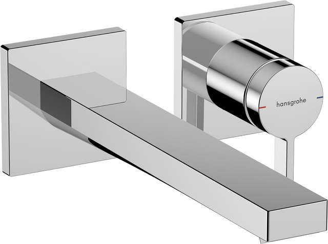 Hansgrohe Tecturis E single lever basin mixer in chrome with sleek modern design and eco-friendly water-saving technology
