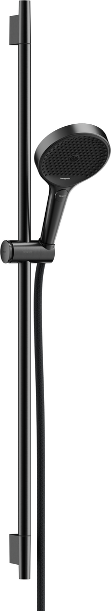 Hansgrohe Rainfinity Shower Set 130 3jet with Shower Bar S Puro 90 Cm and Push Slider And Designflex Textile Shower Hose 160 Cm - Matt Black - 28743670