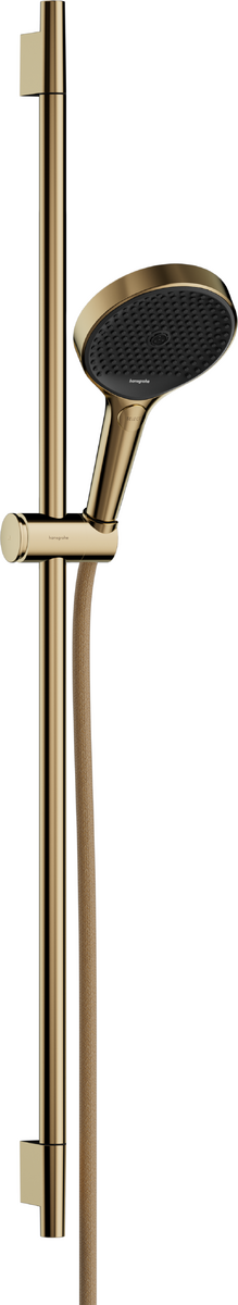 Hansgrohe Rainfinity Shower Set 130 3jet with Shower Bar S Puro 90 Cm and Push Slider And Designflex Textile Shower Hose 160 Cm - Polished Gold-Optic - 28743990