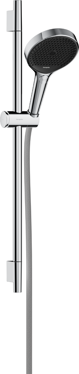 Hansgrohe Rainfinity Shower Set 130 3jet with Shower Bar S Puro 65 Cm and Push Slider And Designflex Textile Shower Hose 160 Cm - Chrome - 28745000