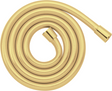 Hansgrohe Isiflex Shower Hose 1600mm in polished gold finish with anti-microbial coating and flexible metallic spiral wrap.