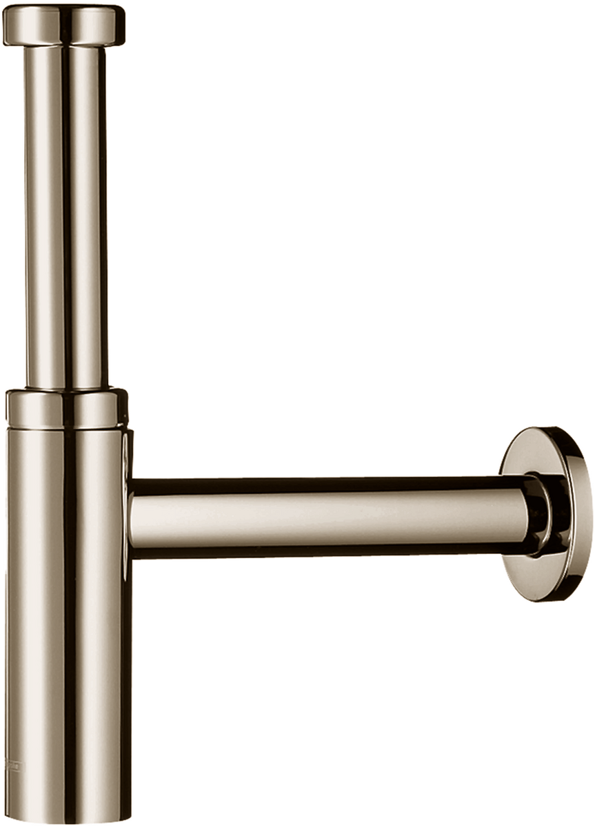 Hansgrohe Bottle Trap Flowstar S polished nickel plumbing drain trap with sleek design