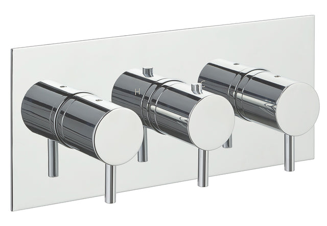JTP Florence Horizontal Thermostatic Concealed 3 Outlet Shower Valve - Chrome - 15692A