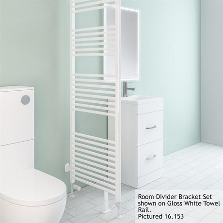 Eastbrook Room Divider Bracket Set - White - 16.153 - TAP 'N' SHOWER
