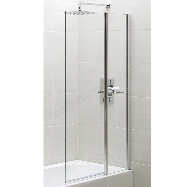 Oakham Spring Bath screen Square with Fixed Panel - 1400mm High x 900mm Wide