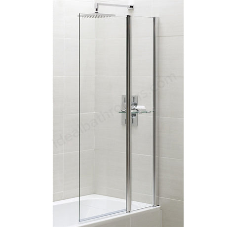 Oakham Spring Bath screen Square with Fixed Panel - 1400mm High x 900mm Wide
