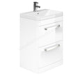 Oakham Vermont Floor Standing Vanity Unit & Basin 600mm 2 Drawer - White - TAP 'N' SHOWER