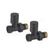 Oakham Angled Radiator Valves - Anthracite 