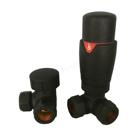Oakham Corner Thermostatic Radiator Valve Pack Anthracite 