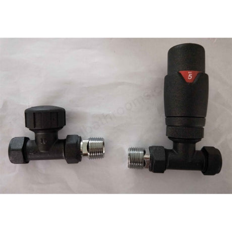 Oakham Straight Thermostatic Radiator Valve Pack Anthracite 