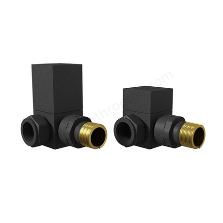 Oakham Square Corner Radiator Valve Pack Anthracite 
