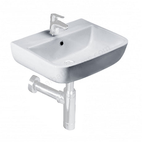 Oakham Orchid Wall Hung Basin  400mm - 1 Tap Hole - White