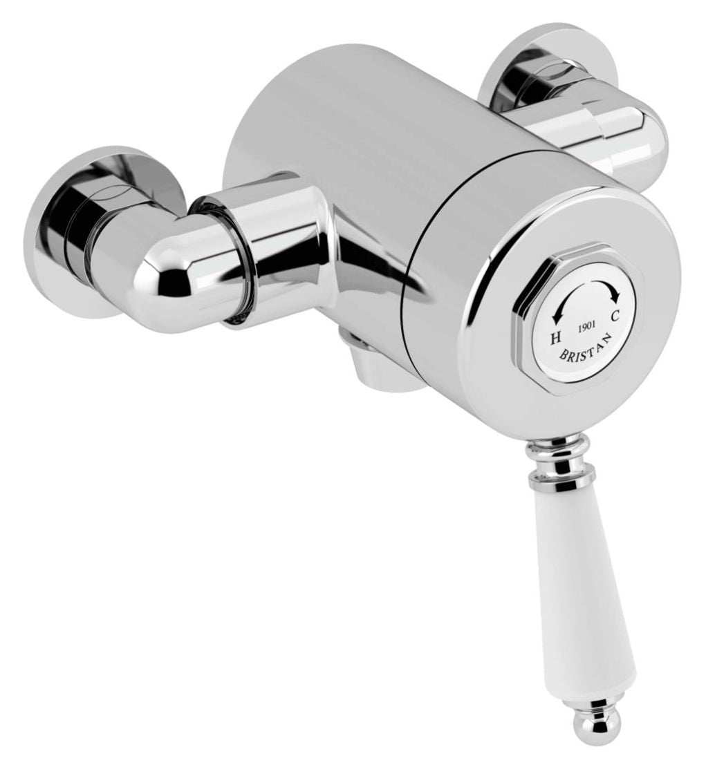 Bristan 1901 Traditional Exposed Chrome Shower Valve with ceramic disc and single handle temperature control
