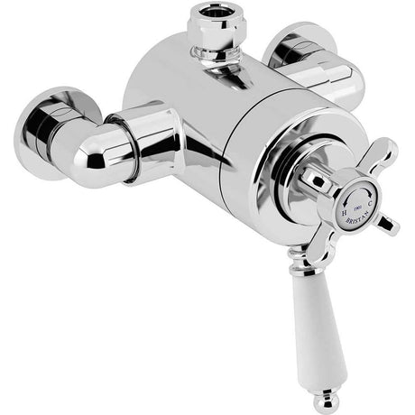 Bristan 1901 Traditional Exposed Concentric Top Outlet Shower Valve in chrome with vintage design and durable construction