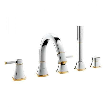 Grohe Grandera 5-Hole Bath/Shower Combination Trim Set Chrome / Gold - 19919IG0