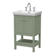 Launde Abbey Floor Standing Vanity with Basin 3TH 500mm - Fern Green