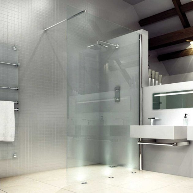 Merlyn 8 Series 800mm Wide Wet Room Glass Panel - Clear Glass - M8SW211