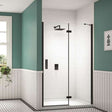 Merlyn Black Inline Recess Hinged Shower Door 900mm Wide - 8mm Glass -  BLKH900REC