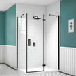 Merlyn Black Frameless Inline Hinged Shower Door 1000mm Wide - 8mm Glass -  BLKH1000SP