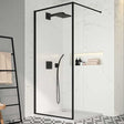 Merlyn Black 900mm Wide Framed Wet Room Glass Panel - 8mm Glass - BLKFSW90