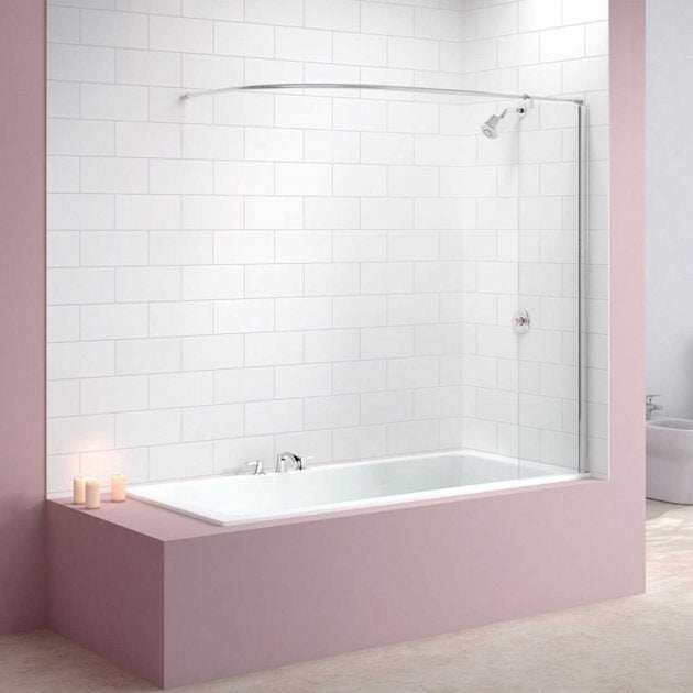 Merlyn Mbox Curtain Rail Fixed Bath Screen 1500mm High x 300mm Wide - 6mm Glass - MB5