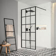 Merlyn Black 1000mm Wide Squared Showerwall 8mm Glass - Excluding Tray - BLKFSWCTL100