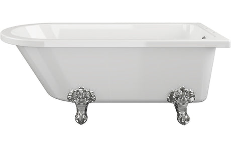 Prystine Hoppus Freestanding 2 Tap Hole Corner Bath With Feet 1700 x 750 x 650mm - White - PRIS102820