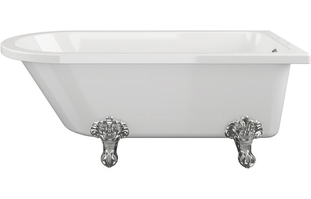 Prystine Hoppus Freestanding 2 Tap Hole Corner Bath With Feet 1700 x 750 x 650mm - White - PRIS102820