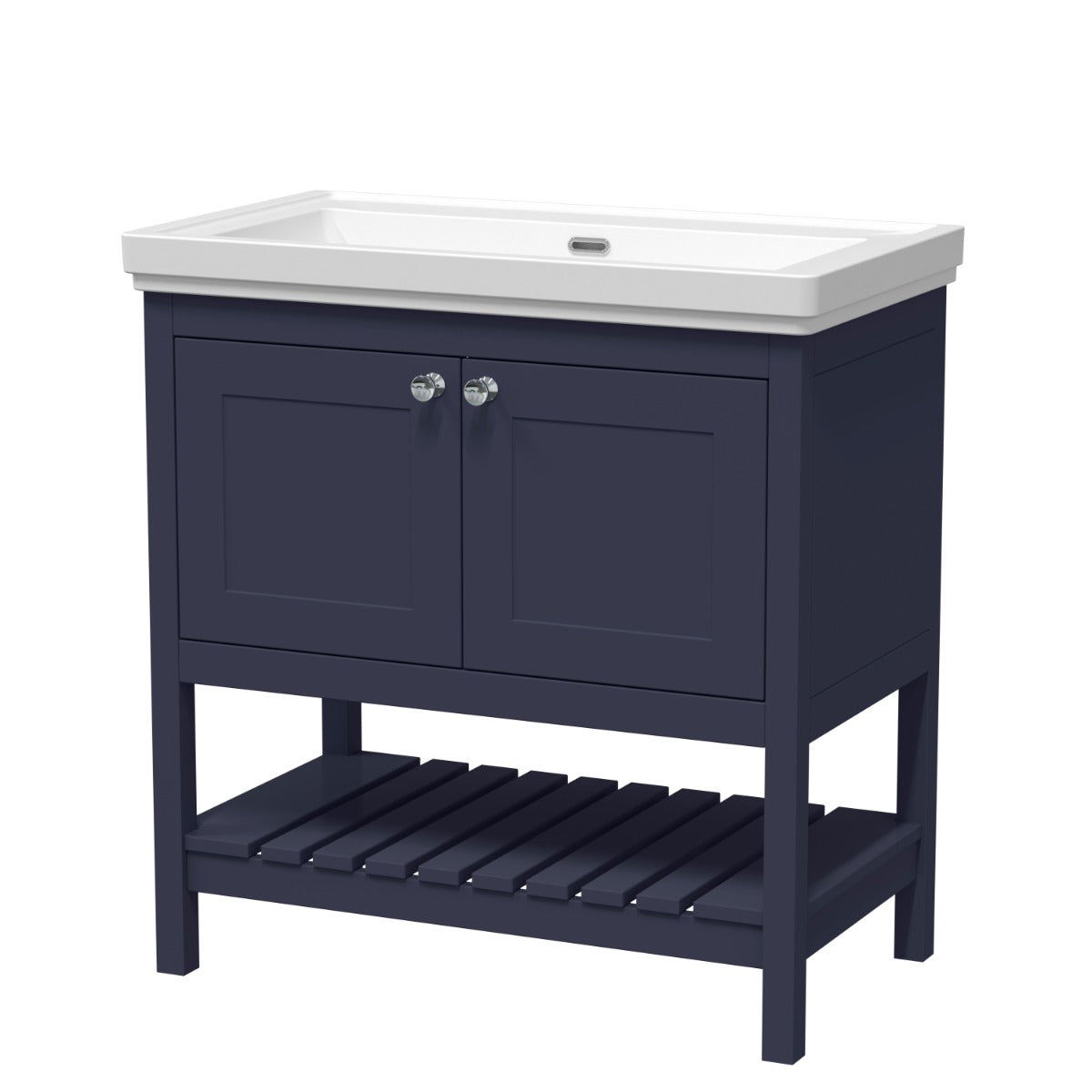 Launde Abbey Floor Standing Vanity with Basin 0TH 800mm - Indigo Blue