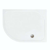 Merlyn MStone Stone Resin Offset Quadrant Shower Tray with Waste 900mm x 760mm Left Handed - White - D976QL