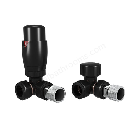Oakham Corner Thermostatic Radiator Valve Black 
