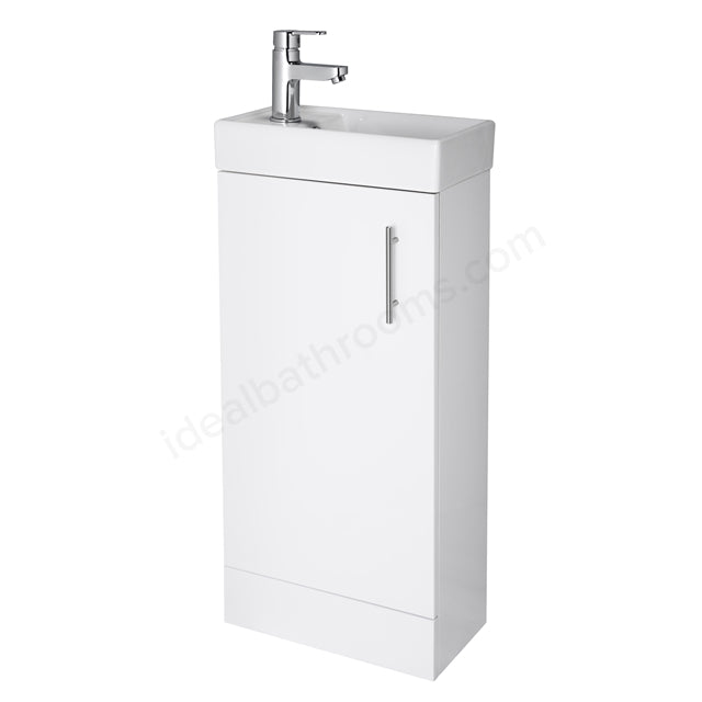 Oakham Alaska Floorstanding Cloakroom Vanity Unit with Reversible Basin - 400mm - White