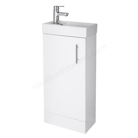 Oakham Alaska Floorstanding Cloakroom Vanity Unit with Reversible Basin - 400mm - White